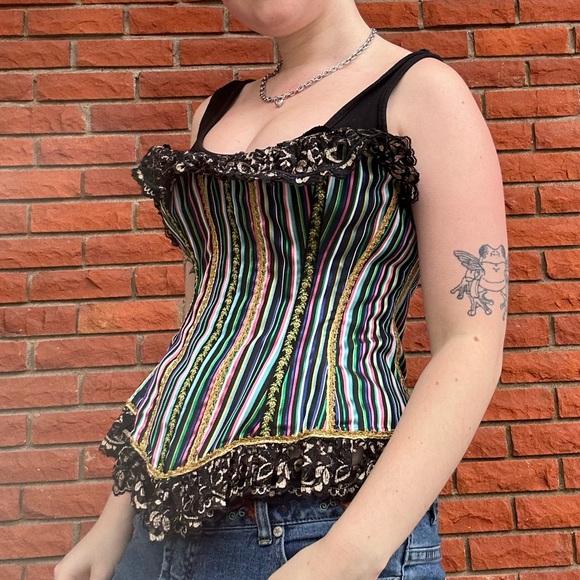 Vintage fantasy clowncore regency corset - Picture 3 of 13